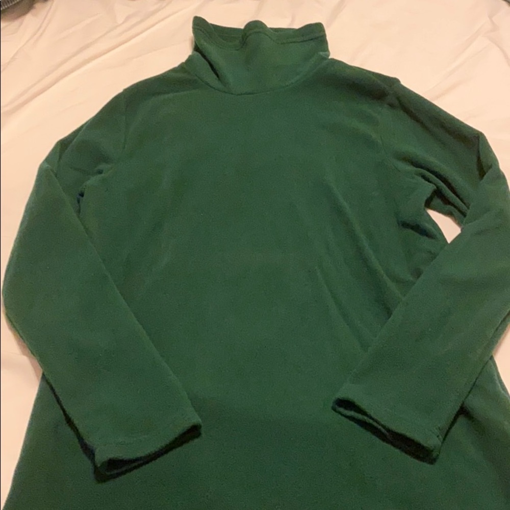 Forest green fleece turtleneck tunic
